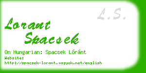 lorant spacsek business card