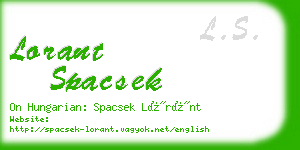 lorant spacsek business card